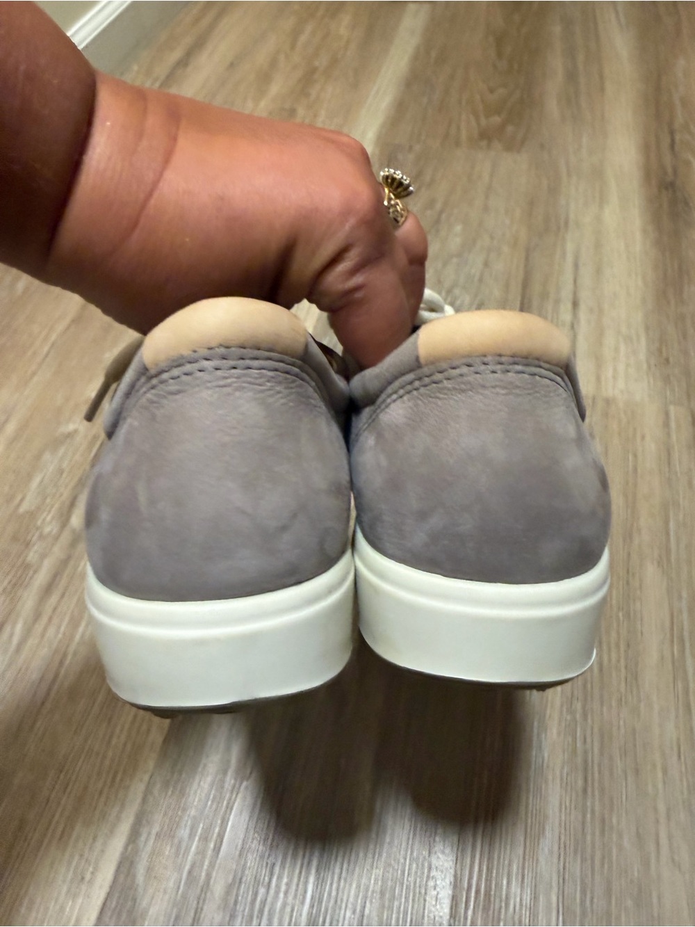 NEW ECCO Soft 7 Womens EU 42 US 11-11.5 Warm Grey Nubuck Leather Sneakers NWOB - Picture 6 of 12